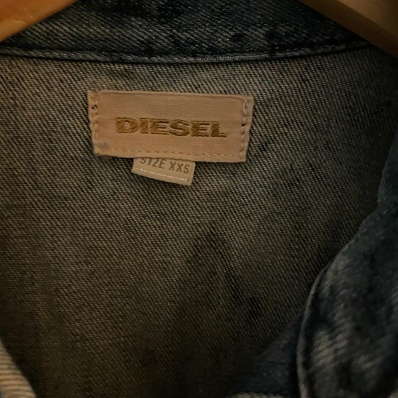 Diesel authentic blue bleached denim and leather jumpsuit. Size XXS - Picture 6 of 16